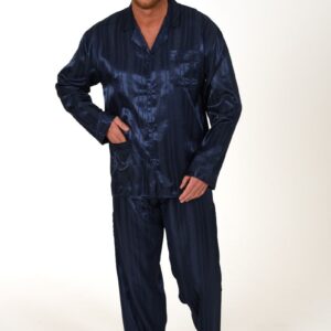 Heren pyjama satijn 94010 - Donker Blauw - 58