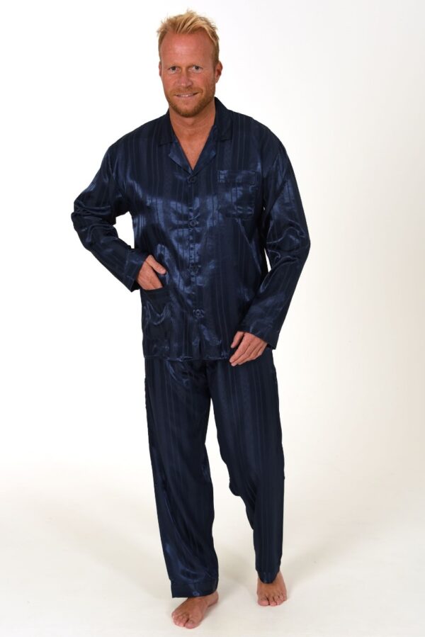 Heren pyjama satijn 94010 - Donker Blauw - 54