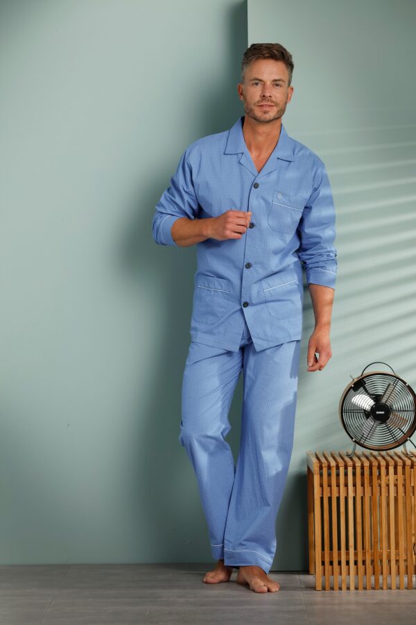 Heren pyjama Robson 27199-701-6 - Blauw - 60