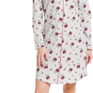 Pastunette dames doorknoop nachthemd 10222-156-6 - Grijs - 46