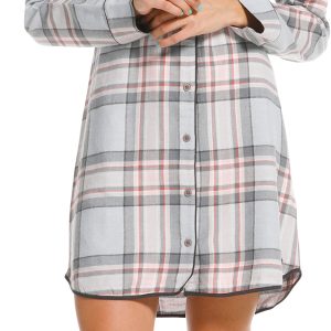 Rebelle dames nachthemd flanel 11222-458-6 - Grijs - 44