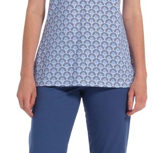Pastunette dames pyjama capri 20231-136-4 - Blauw - 44