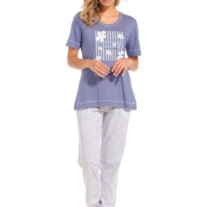 Pastunette dames pyjama 7/8 broek 20241-122-2 - Blauw - 44