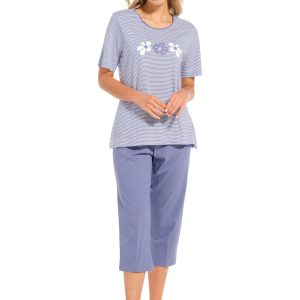 Pastunette dames pyjama capri 20241-124-2 - Blauw - 42