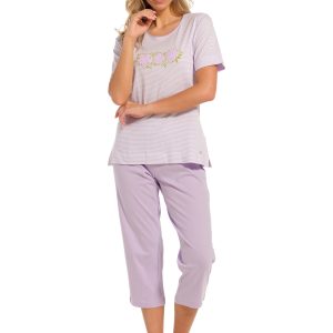 Pastunette dames pyjama capri 20241-138-2 - Paars - 44