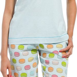 Rebelle dames pyjama capri 21221-411-3 - Turquoise - 48
