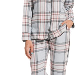 Rebelle dames pyjama flanel 21222-458-6 - Beige - 48