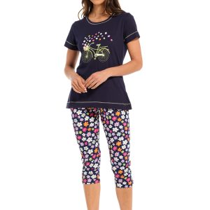 Rebelle dames pyjama capri 21241-402-3 - Blauw - 48