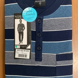 Normann heren pyjama katoen 22310196655 - Blauw - L/52