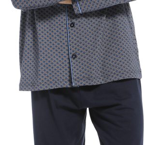 Heren doorknoop pyjama Pastunette 23212-600-6 - Blauw - S/48
