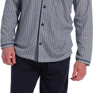 Pastunette heren pyjama doorknoop 23231-616-6 - Blauw - L/52