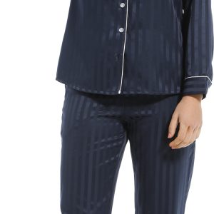 Dames pyjama satijn Pastunette De Luxe 25212-310-6 blauw - Blauw - 48