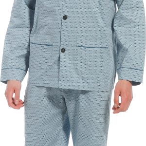 Robson heren pyjama doorknoop 27221-700-6 - Blauw - XXL/56