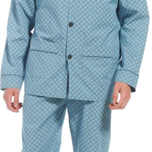Robson heren pyjama doorknoop 27221-702-6 - Turquoise - M/50