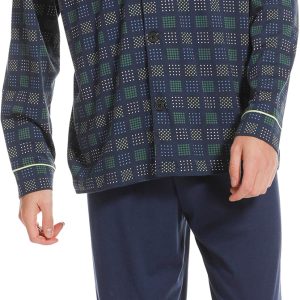 Robson heren pyjama doorknoop 27222-716-6 - Blauw - XL/54