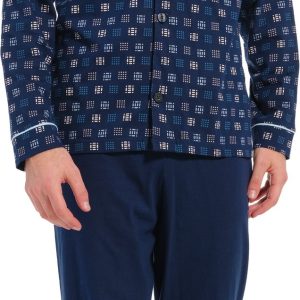 Robson heren pyjama doorknoop 27232-716-6 - Blauw - XXL/56