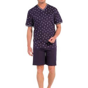 Pastunette heren shortama 33241-618-2 - Blauw - 3XL/58