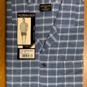 Heren shortama doorknoop Normann 10590503 - Blauw - 48