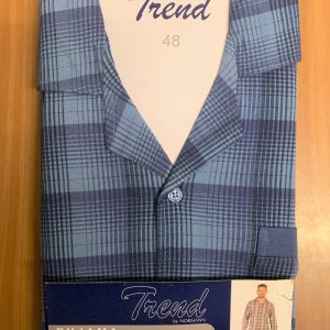 Normann heren pyjama doorknoop Trend 67418 - Blauw - 50