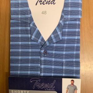 Normann heren doorknoop shortama Trend 68581 - Blauw - S/48