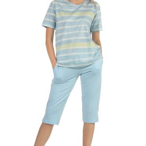 Normann dames pyjama capri Creative 68609 - Blauw - XL 48/50