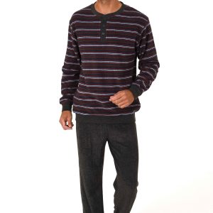 Normann badstof heren pyjama Trend 70259 - Rood - S/48