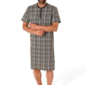 Trend heren nachthemd korte mouw 70496 - Grijs - 48-50