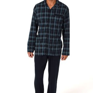 Normann heren doorknoop pyjama Trend 71284 - Blauw - M/50