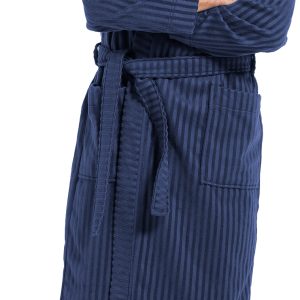 Heren badjas bamboe Pastunette 7399-651-1 donker blauw - Blauw - S/48