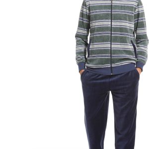 Pastunette heren huispak velours 83222-626-8 - Grijs - S/48