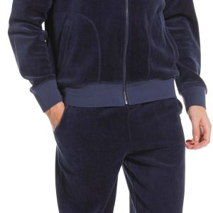 Heren huispak Pastunette velours 8399-610-8 - Blauw - S/48